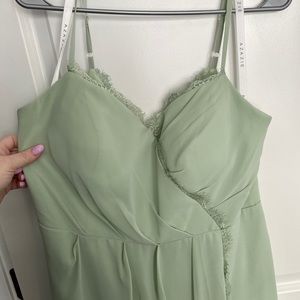 Azazie sage bridesmaid dress